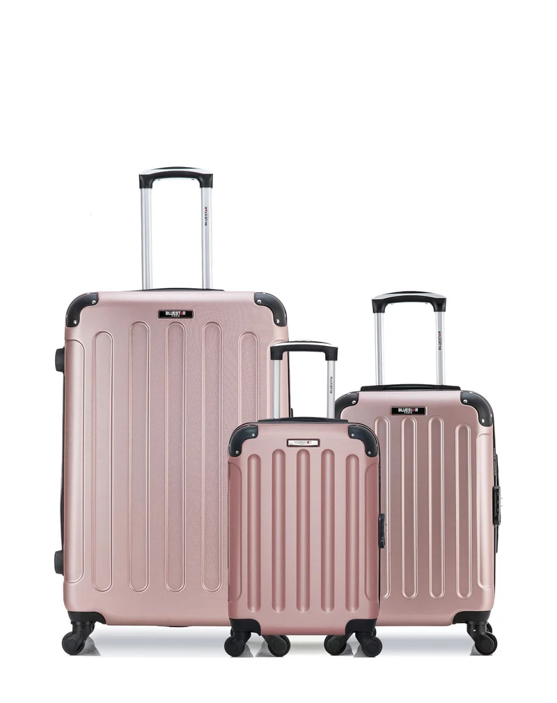 Lot de 3 Valises Rigides Grand Format, Cabine et Cabine XXS MADRID