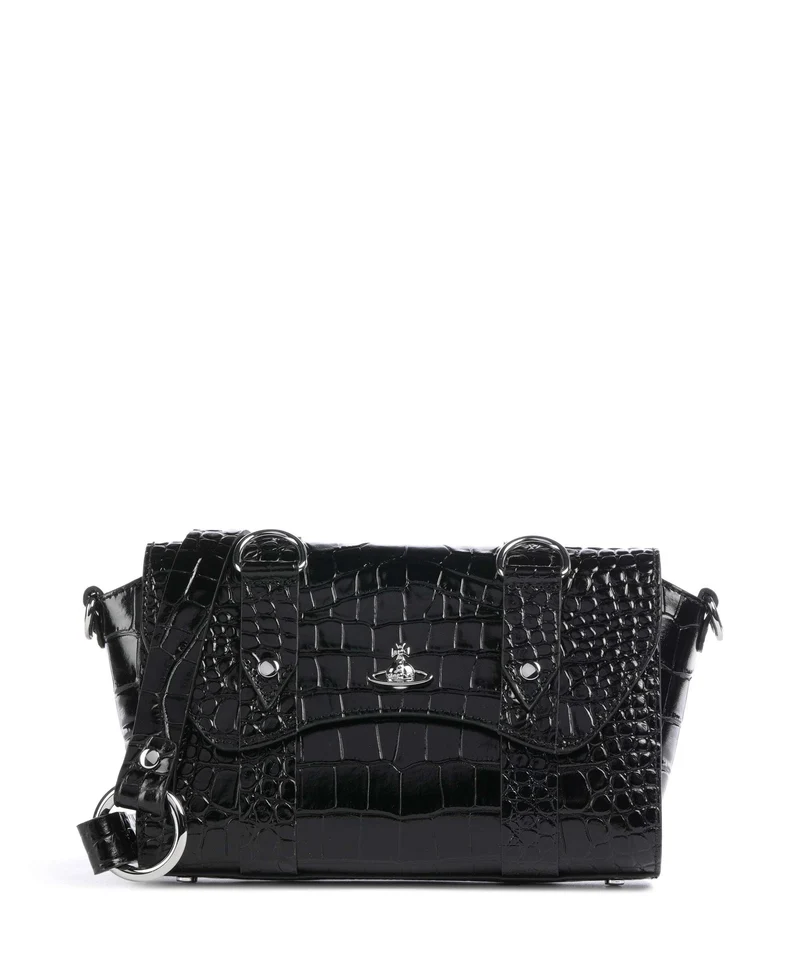 Vivienne Westwood Kimmy Embossed Croc Sac bandoulière black