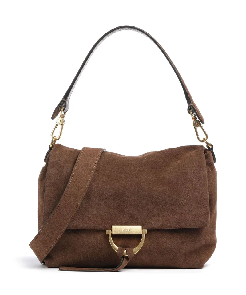 Abro Suede Temi Medium Sac porté épaule wood