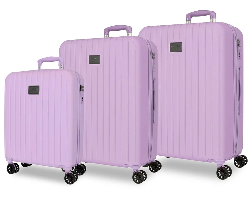 5558426 SET/3 TROLLEY ABS 55-68-78CM. C/EXP. 4R. TIMBER LILA