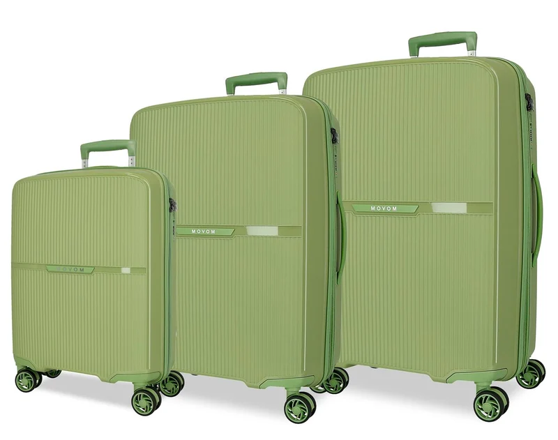 5519424 SET/3 TROLLEY PP. 56-66-76CM. 4R. MOVOM MOON VERDE