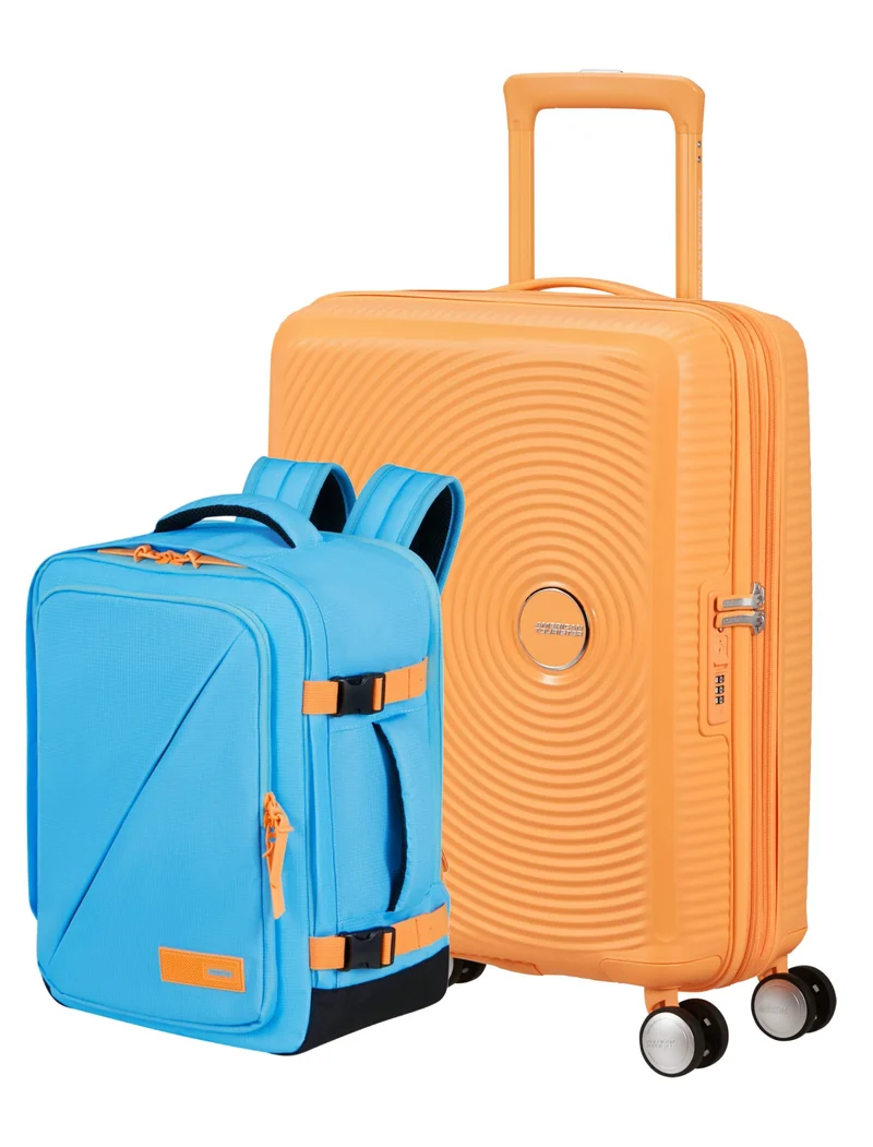Pack maleta de cabina SOUNDBOX + mochila de viaje TAKE2CABIN de AMERICAN TOURISTER
