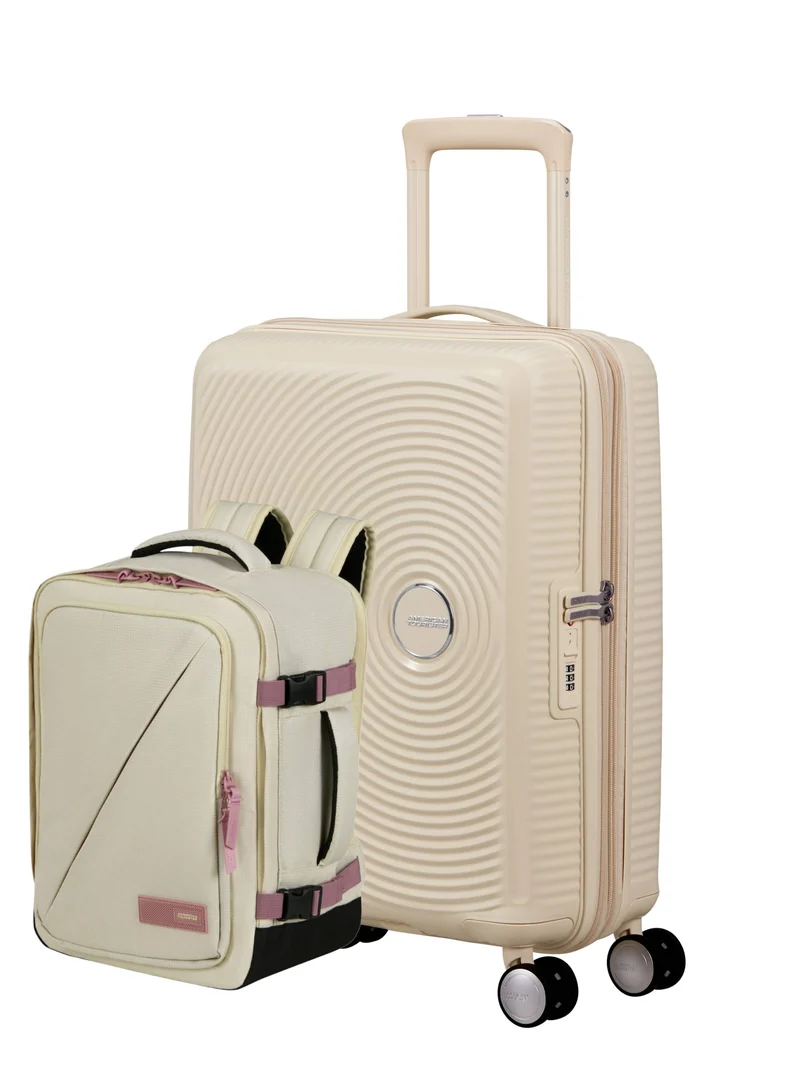 Pack maleta de cabina SOUNDBOX + mochila de viaje TAKE2CABIN de AMERICAN TOURISTER