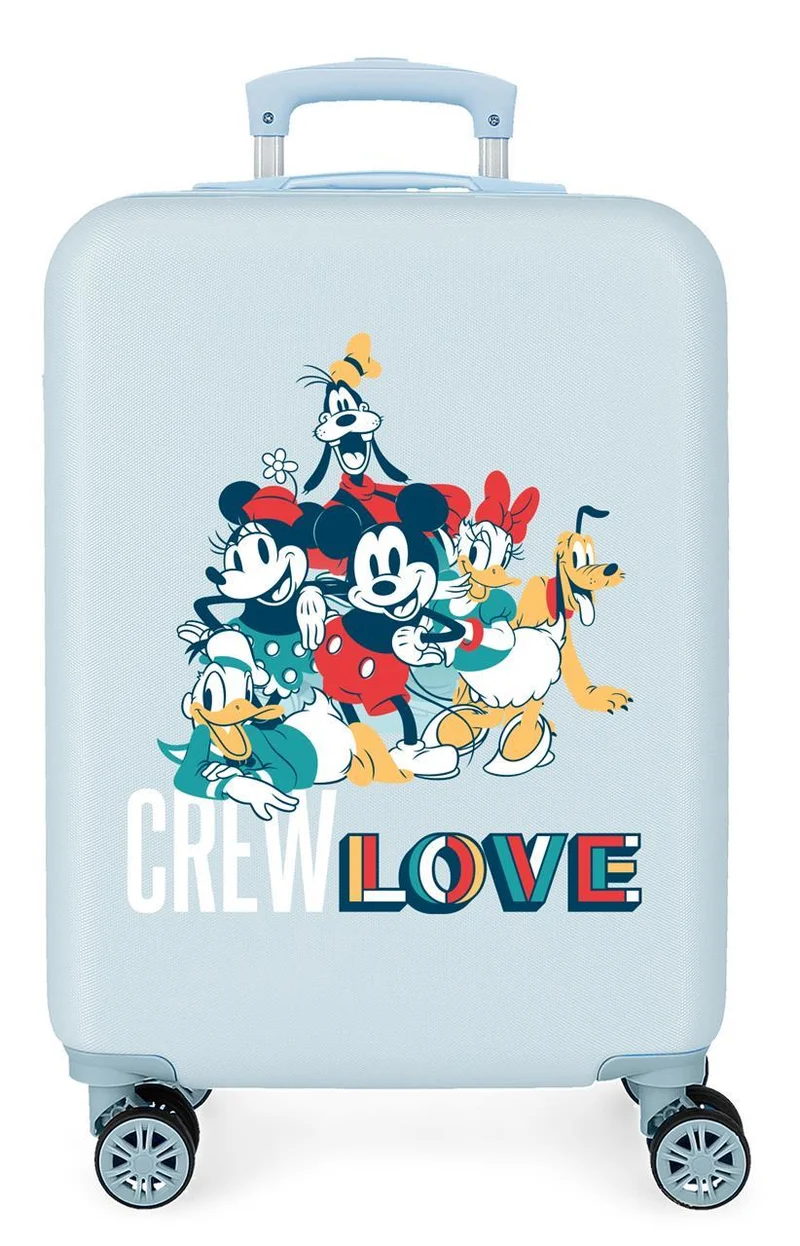 2321722 TROLLEY ABS 55CM. 4R. MICKEY CREW LOVE AZUL CLARO