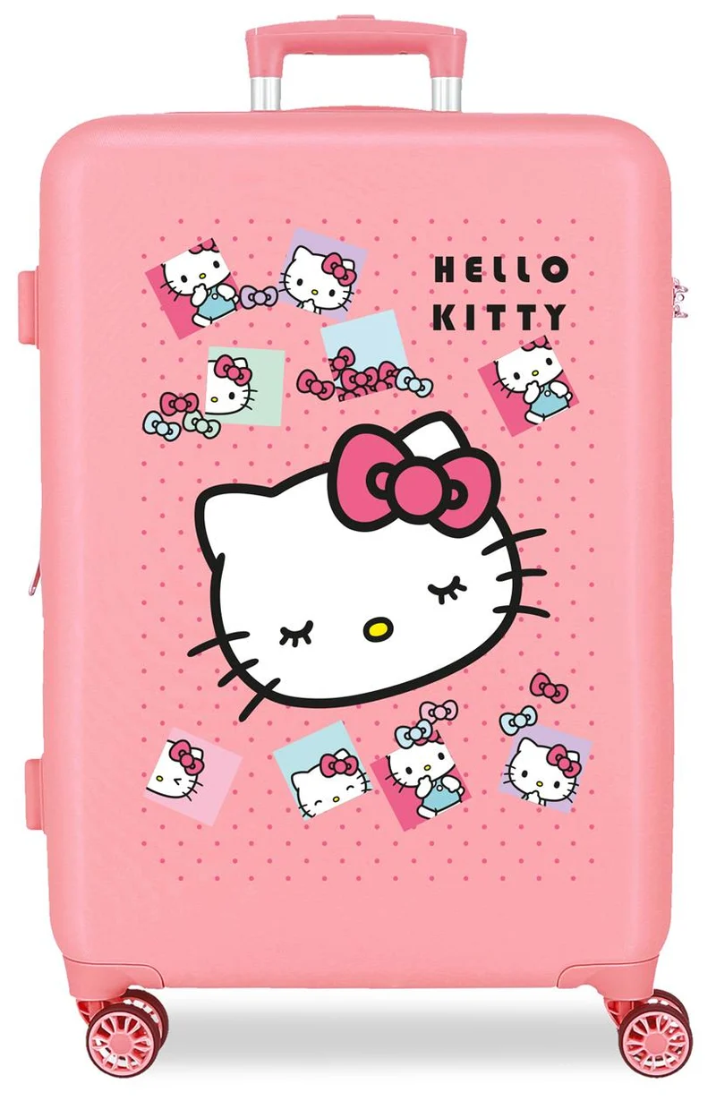3341242 TROLLEY ABS 65CM. 4R. HELLO KITTY BOWS ROSA