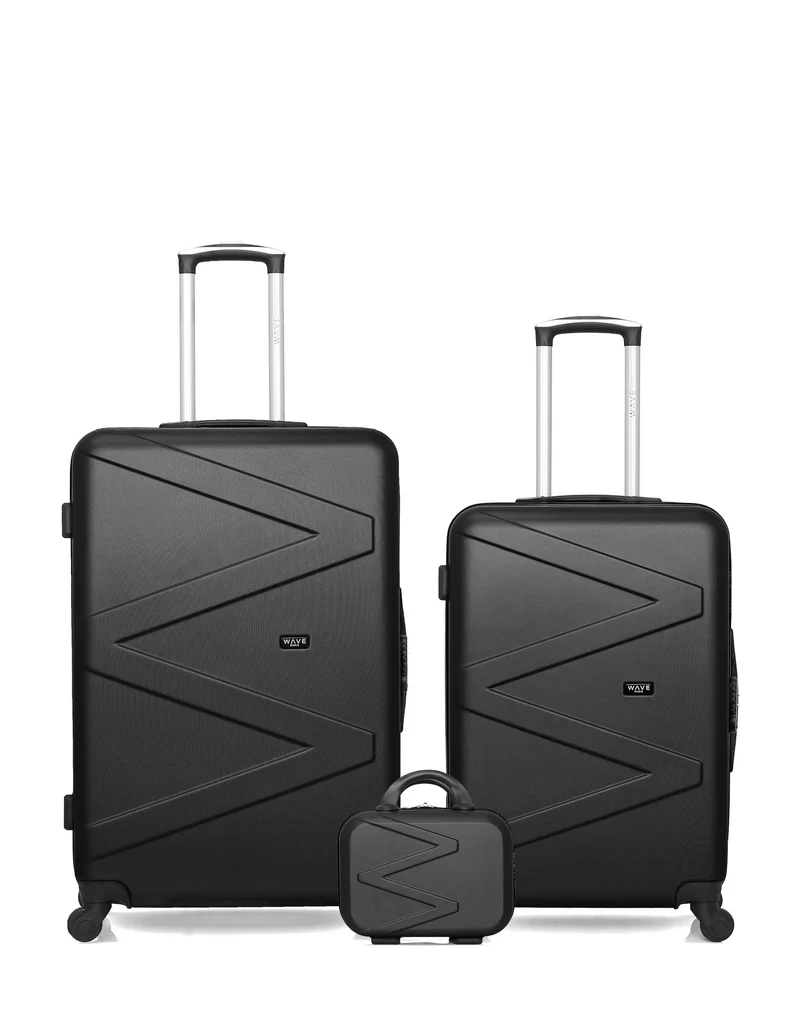Lot de 3 Valises Rigides Grand Format, Taille Moyenne et Vanity AMAZONE