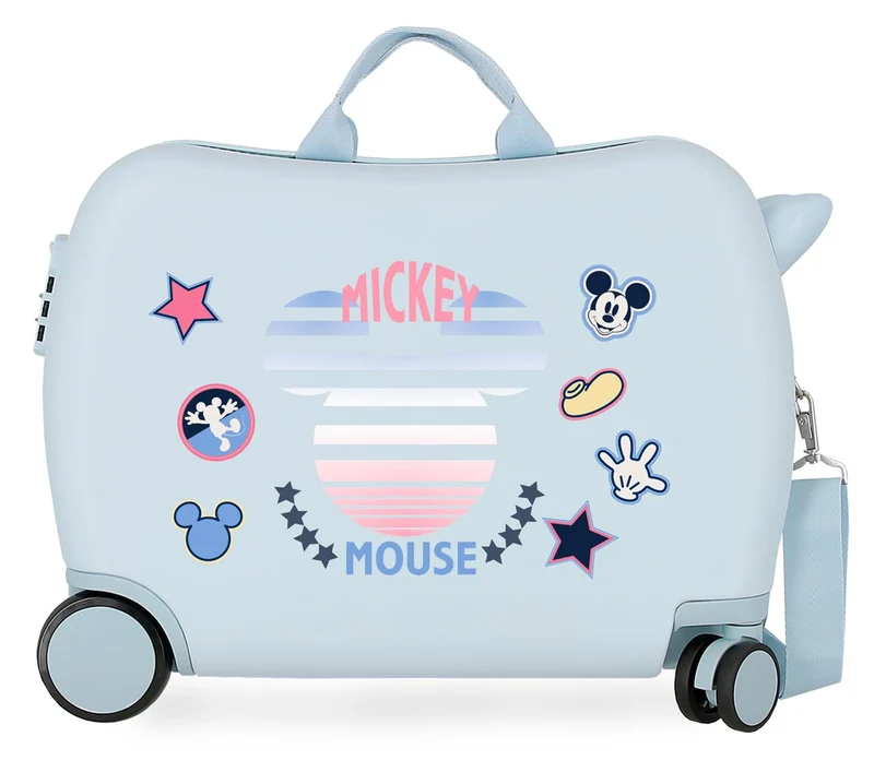 3229821 MALETA INF.ABS 4R.(2 MULTI.) 50CM. MICKEY DENIM AZUL
