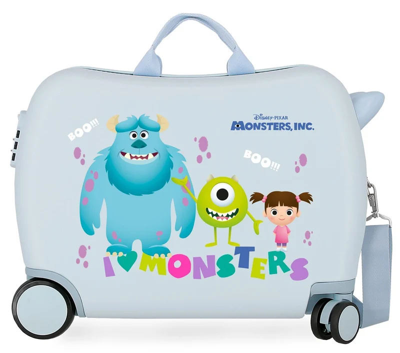 2459863 MALETA INF.ABS 4R.(2 MULTI.) 50CM. MONSTERS BOO! AZU