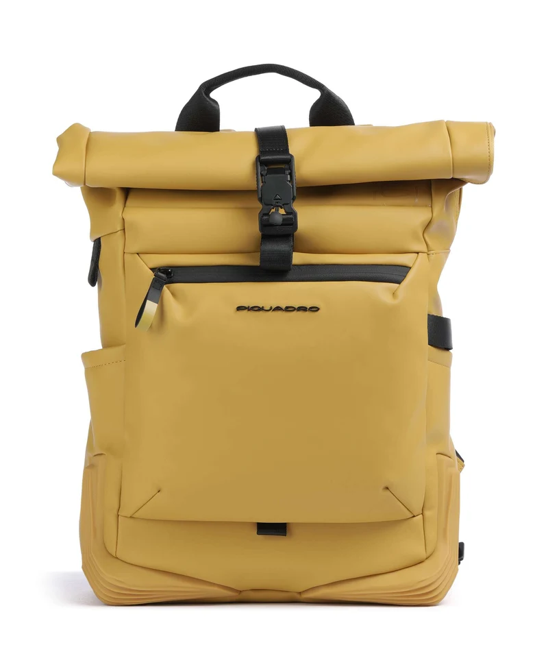 Piquadro Corner 2.0 Sac à dos roll-top ocra