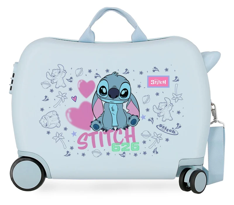 3299841 MALETA INF.ABS 4R.(2 MULTI.) 50CM. STITCH HEARTS AZU