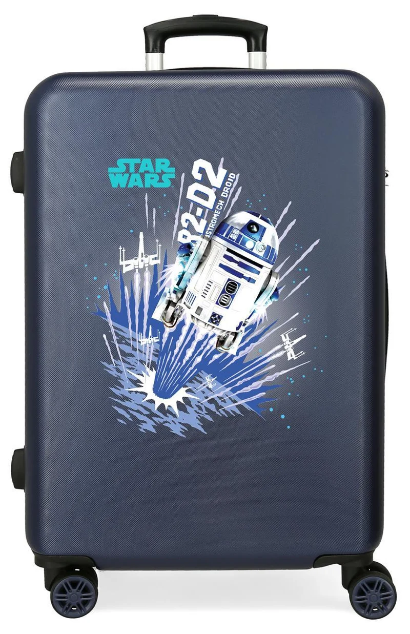 3461823 TROLLEY ABS 65CM. 4R. STAR WARS DROIDS R2-D2 MARINO