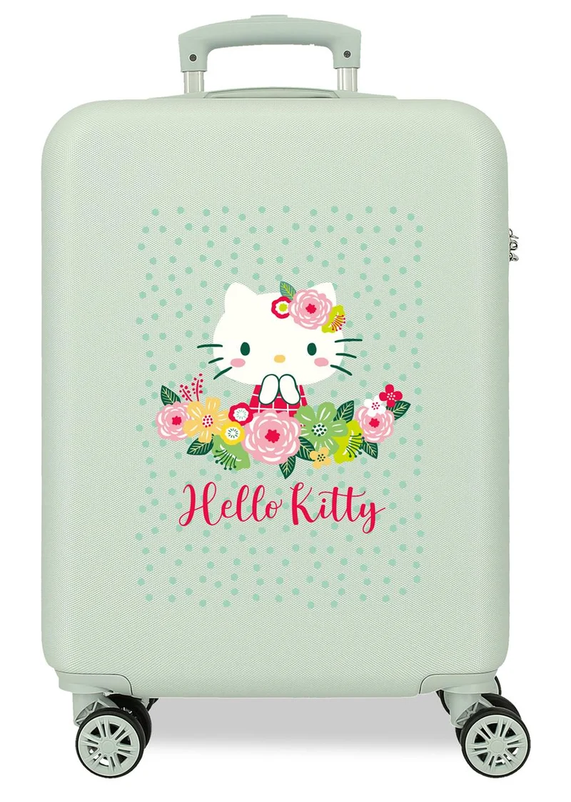 4121111 TROLLEY ABS 55CM. 4R. FLORAL KITTY