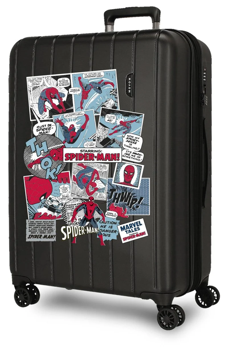 3489241 TROLLEY ABS 68CM. C/EXP. 4R. SPIDERMAN COMIC NEGRO