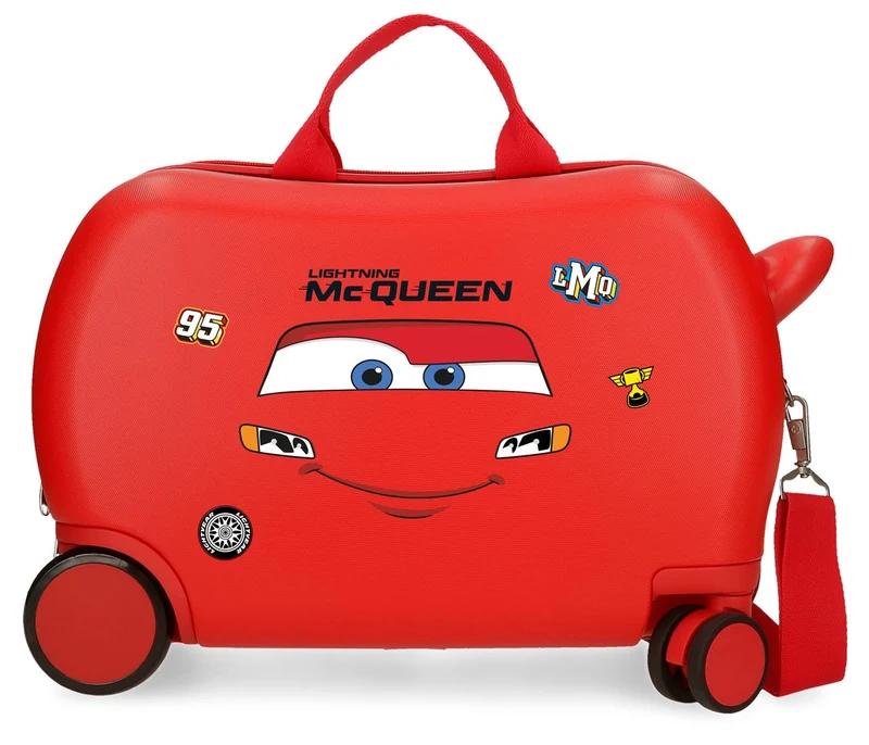 4211011 MALETA INF.ABS 4R.(2 MULTI.) 45CM. CARS MCQUEEN RED