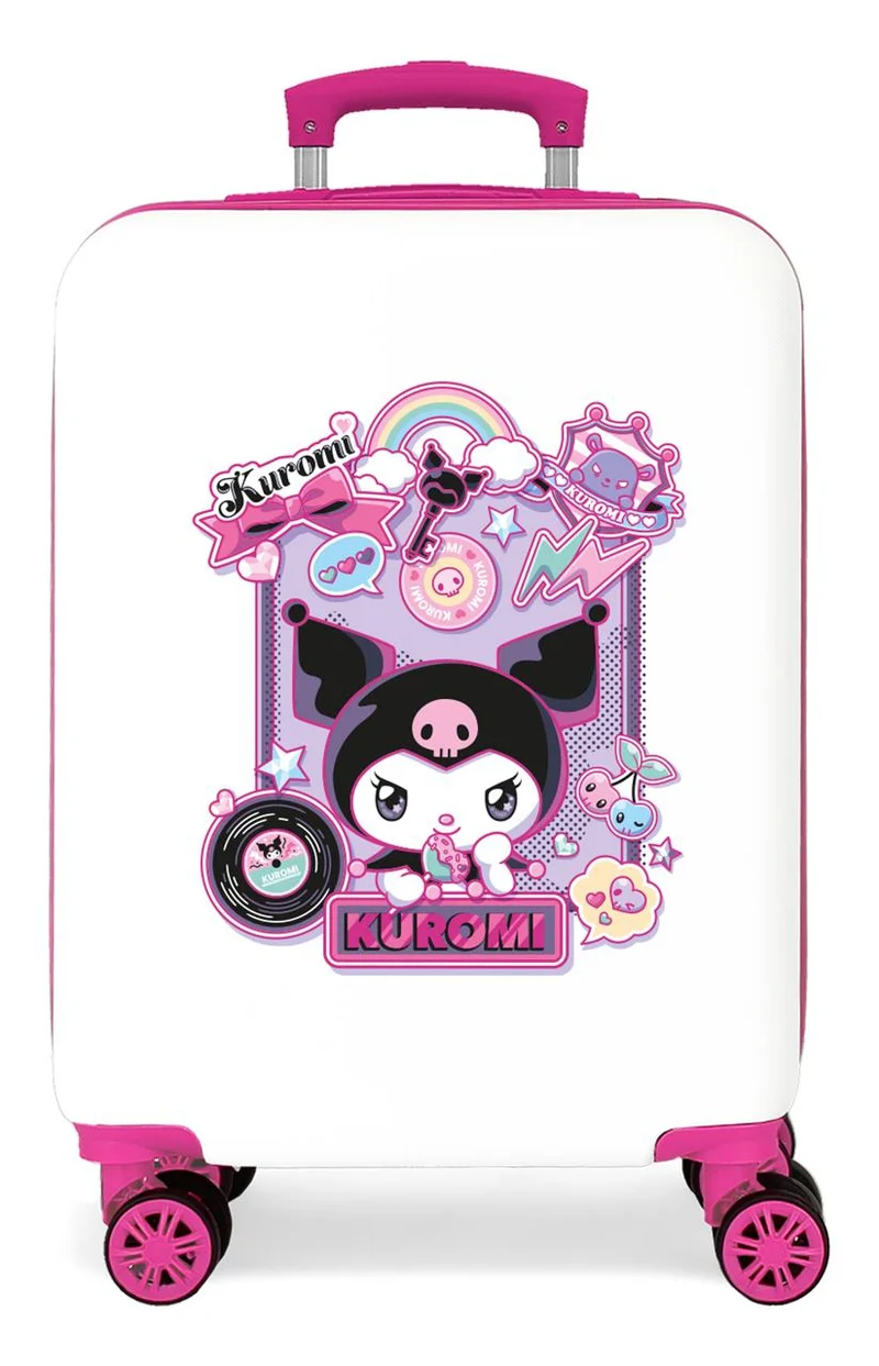 4281117 TROLLEY ABS 55CM.4R. WONDER KUROMI BLANCO-FUCSIA