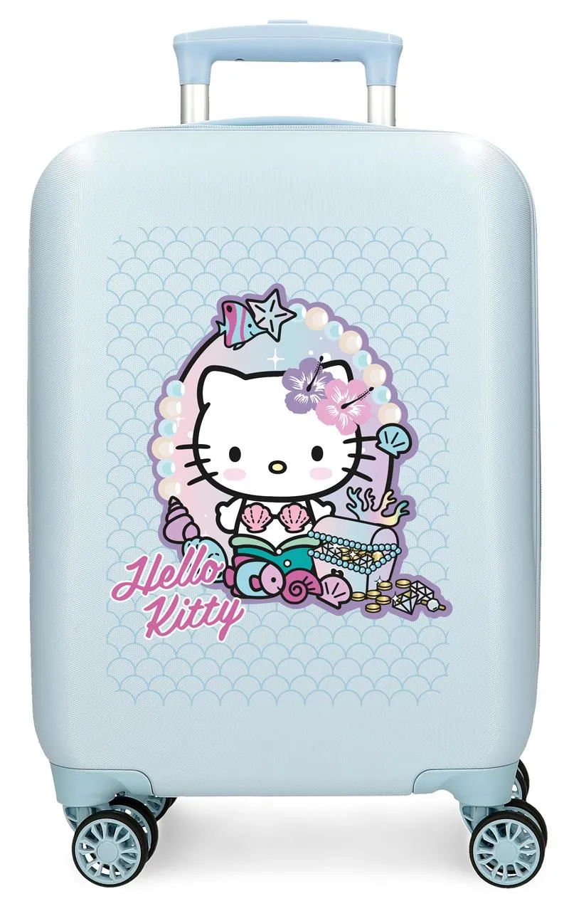 4181311 TROLLEY ABS 50CM. 4R. MERMAID KITTY AZUL CLARO