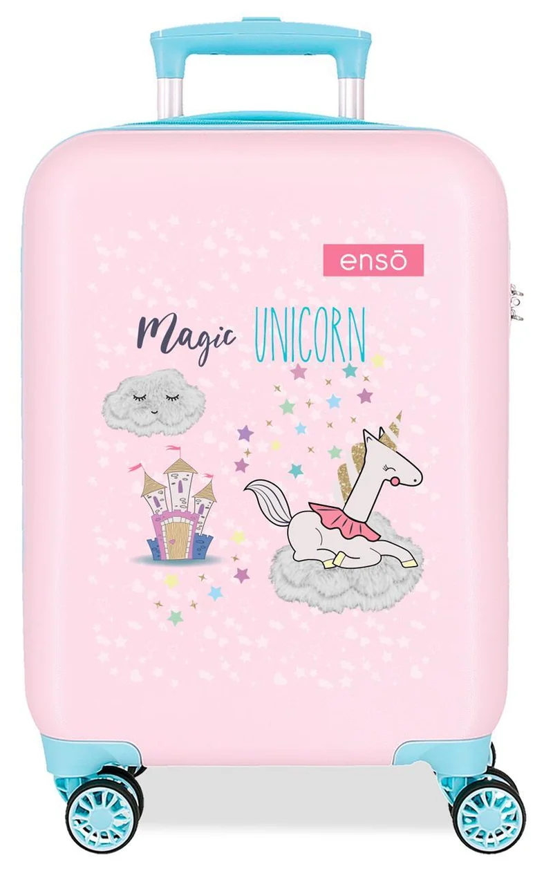 9361322 TROLLEY ABS 50CM. 4R. ENSO MAGIC UNICORN ROSA