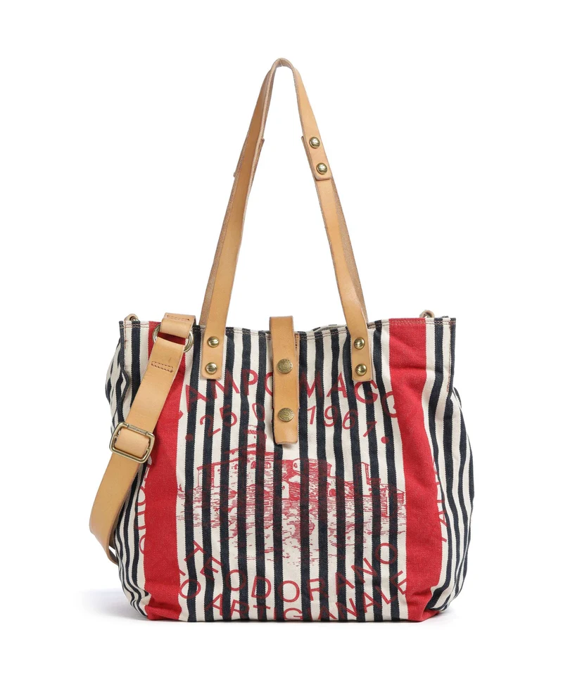 Campomaggi Cabas blue/red/beige