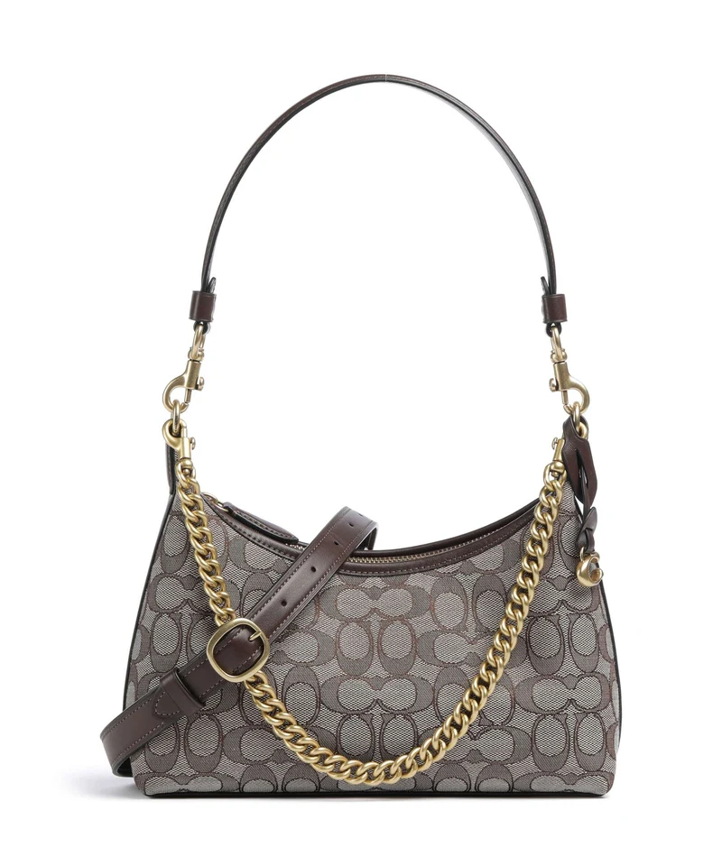 Coach Juliet Signature Jacquard 25 Sac porté épaule oak maple
