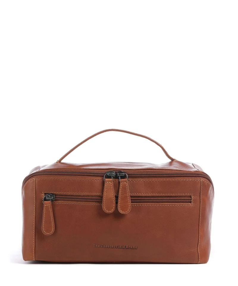 The Chesterfield Brand Wax Pull Up Cow Elmia Trousse de toilette cognac