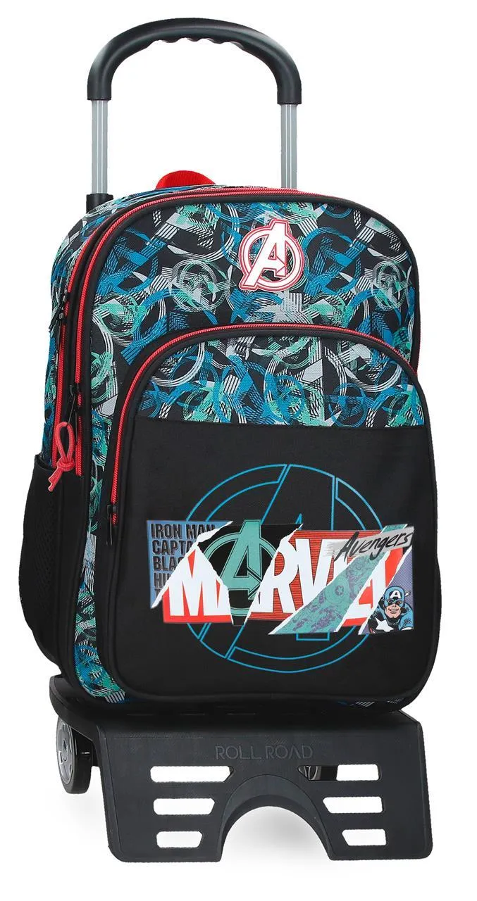 49724T1 MOCHILA ADAP. 40CM 2C. C/CARRO. MARVEL SHIELD