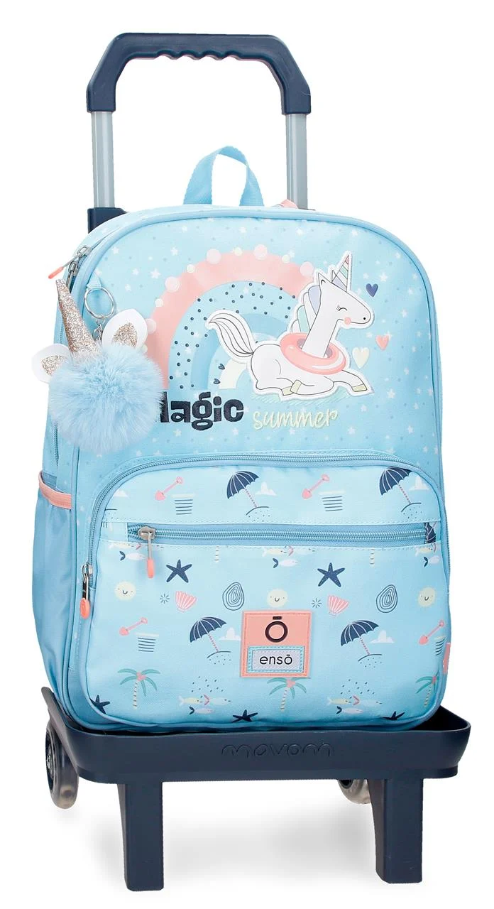 96324T2 MOCHILA ADAP. 38CM. C/CARRO. ENSO MAGIC SUMMER AZUL