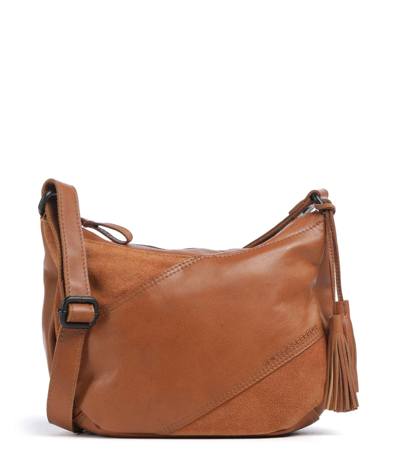 Spikes & Sparrow Suede Mix Lorain Sac bandoulière brandy