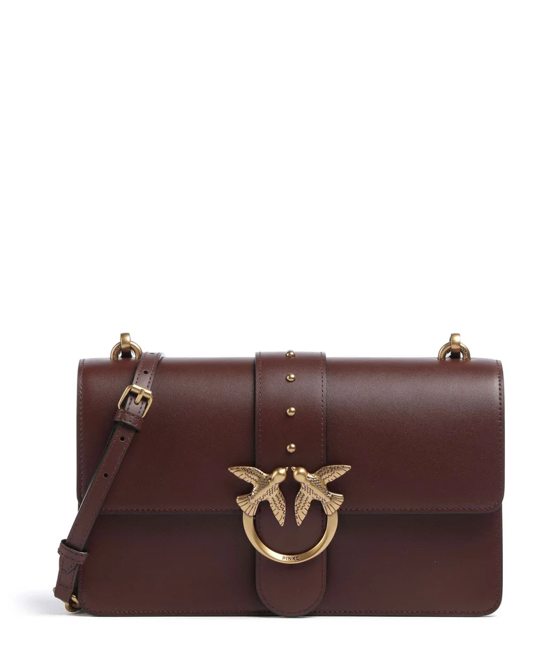 Pinko Love One Classic Sac bandoulière rosso vino/antique gold