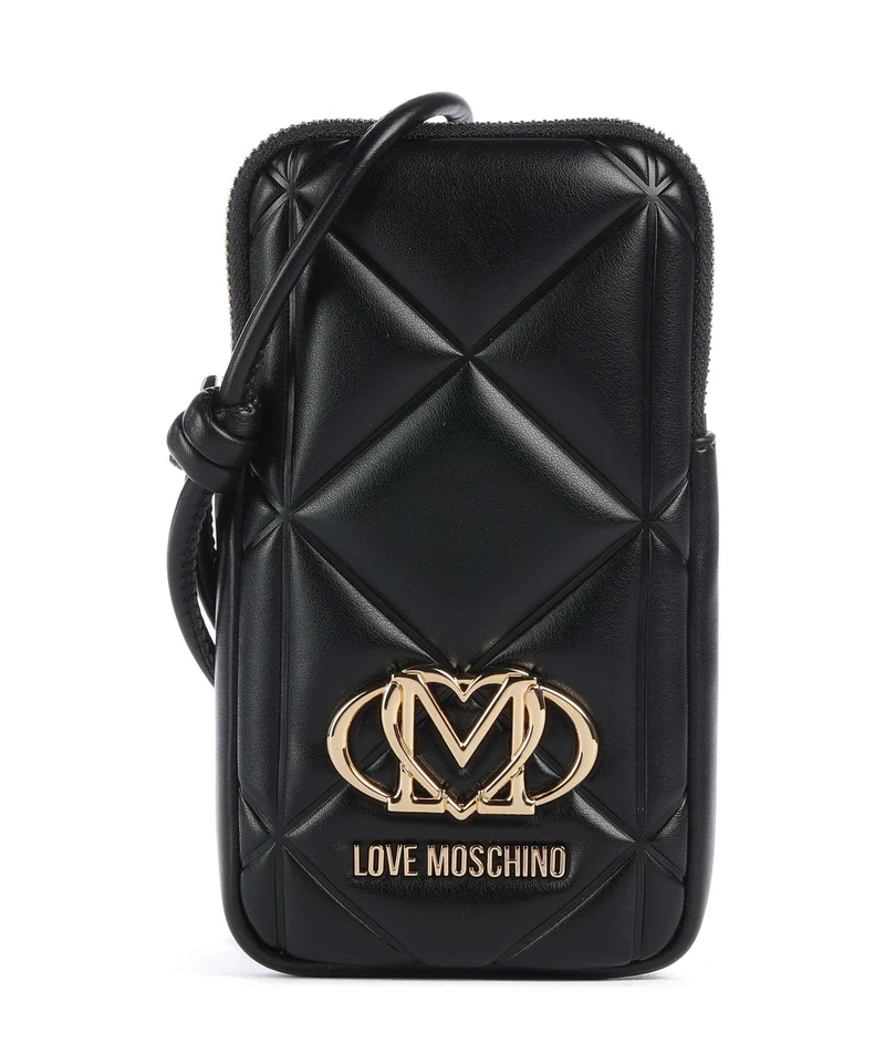 Love Moschino Embossed Q Pochette telephone black