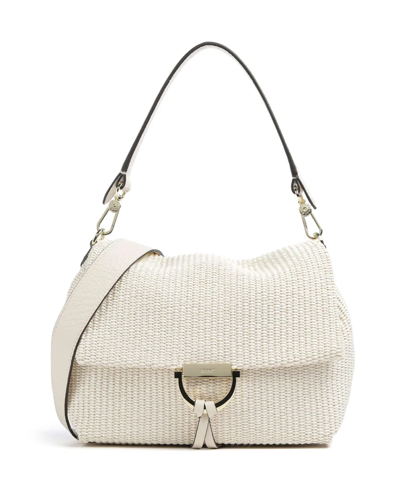 Abro Raffia Classica Temi Medium Sac porté épaule beige