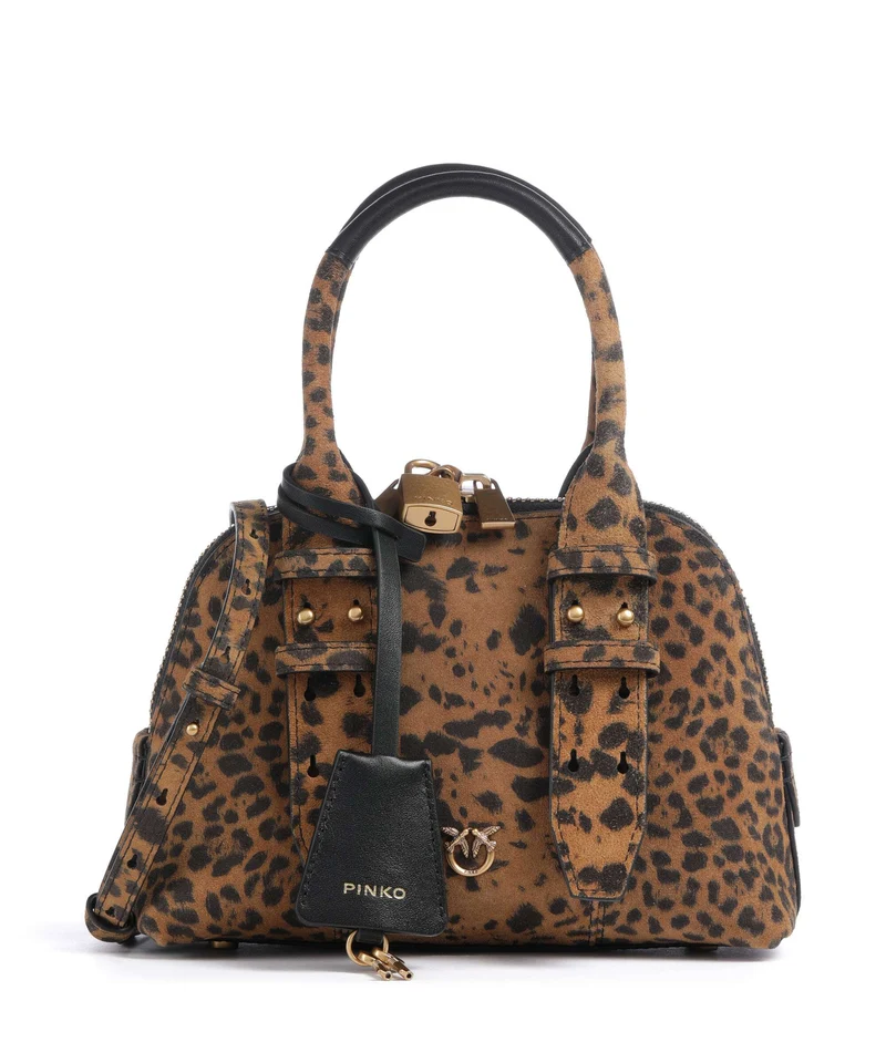 Pinko Bowling Mini Sac à main maculato/marrone/antique gold