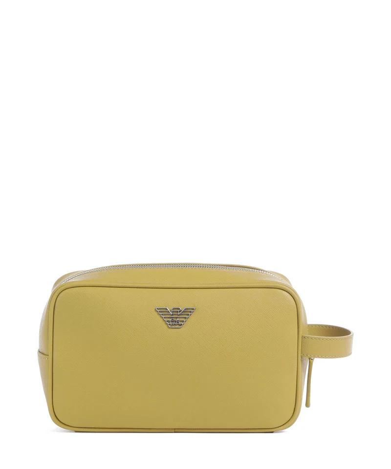 Emporio Armani Business Regenerated Trousse de toilette ecru olive