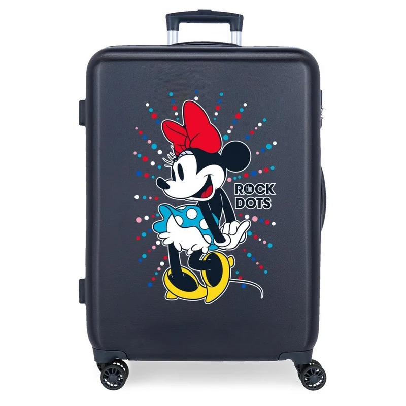 Maleta mediana Minnie rígida 68cm Rock Dots Azul