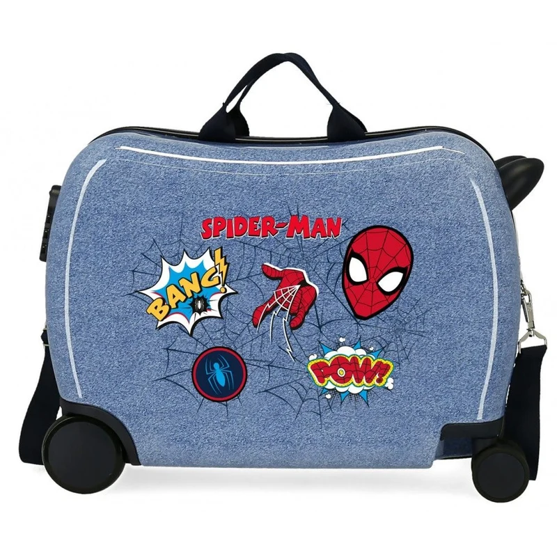 Maleta infantil Spiderman Denim 2 ruedas multidireccionales