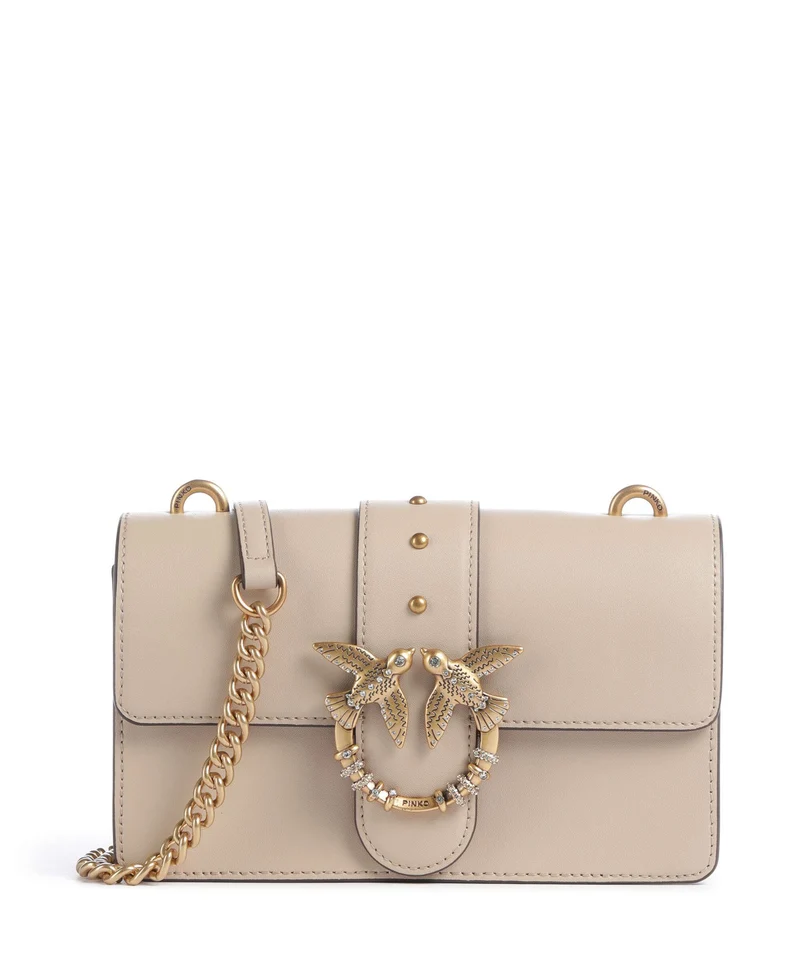 Pinko Love One Mini New Buckle Sac bandoulière beige/grigio fumo/antique gold