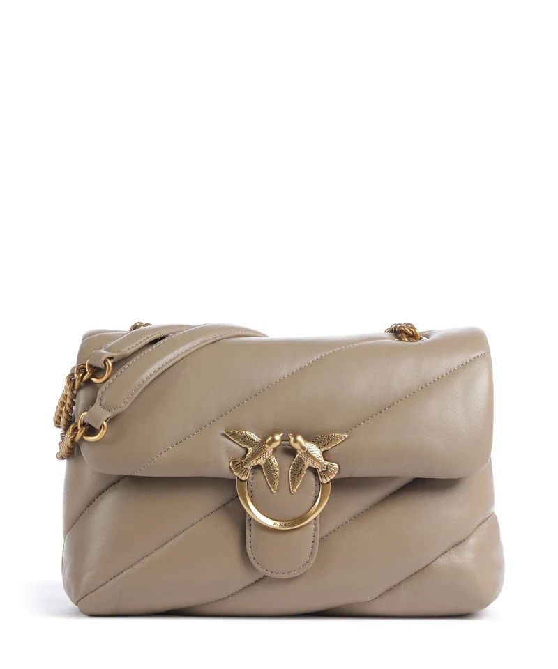 Pinko Love Puff Classic Sac porté épaule grigio talpa/antique gold