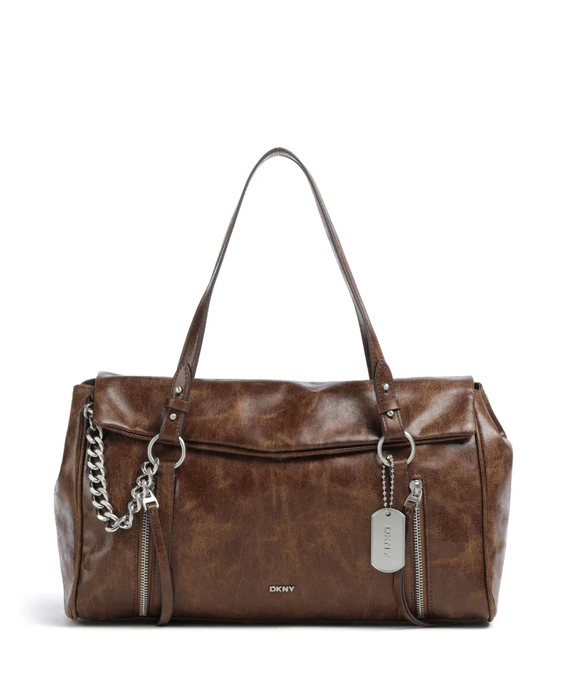 DKNY Skye Medium Sac porté épaule walnut