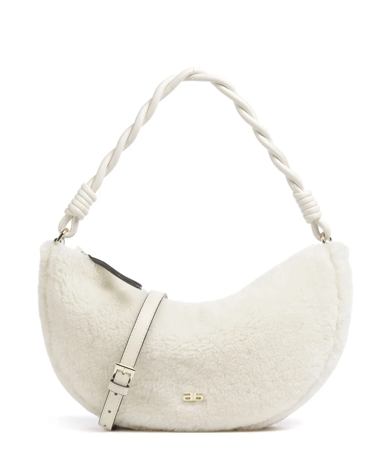 Abro Shearling Moon Sac porté épaule milk