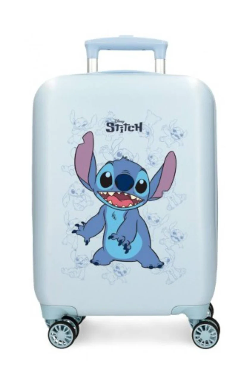Maleta de cabina rígida Disney Happy Stitch Celeste 50cm