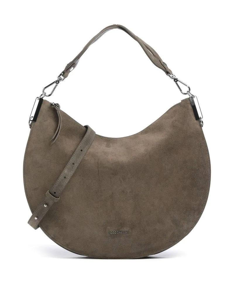 Coccinelle Sunup Suede Sac porté épaule fango