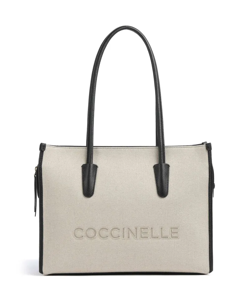Coccinelle Myrtha Canvas Cabas natural/noir