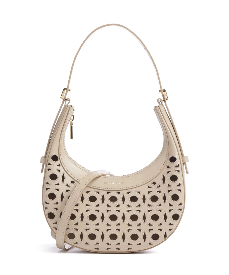 Coccinelle Whisper Monogram Sangallo Sac porté épaule sandshell