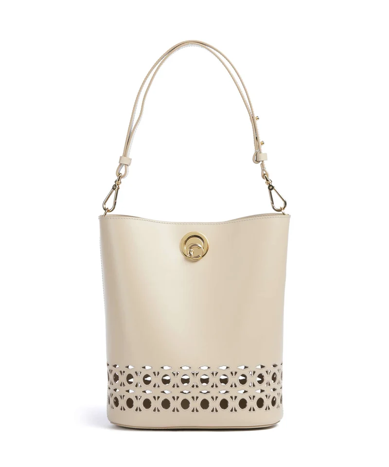 Coccinelle Nikla Monogram Sangallo Sac seau sandshell