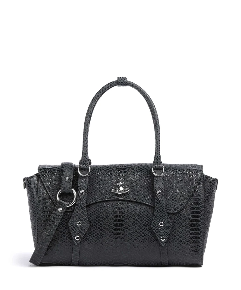 Vivienne Westwood Bettina Snake Effect Medium Sac à main dark grey