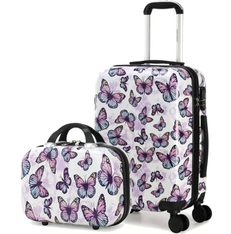 GREENWICH JUEGO DE MALETA DE CABINA + NECESER SMALL BUTTERFLY