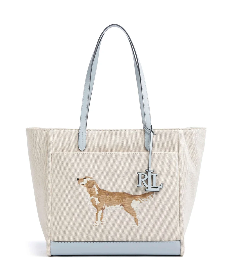 Lauren Ralph Lauren Cameryn Large Cabas natural/buff canvas/alpine blue