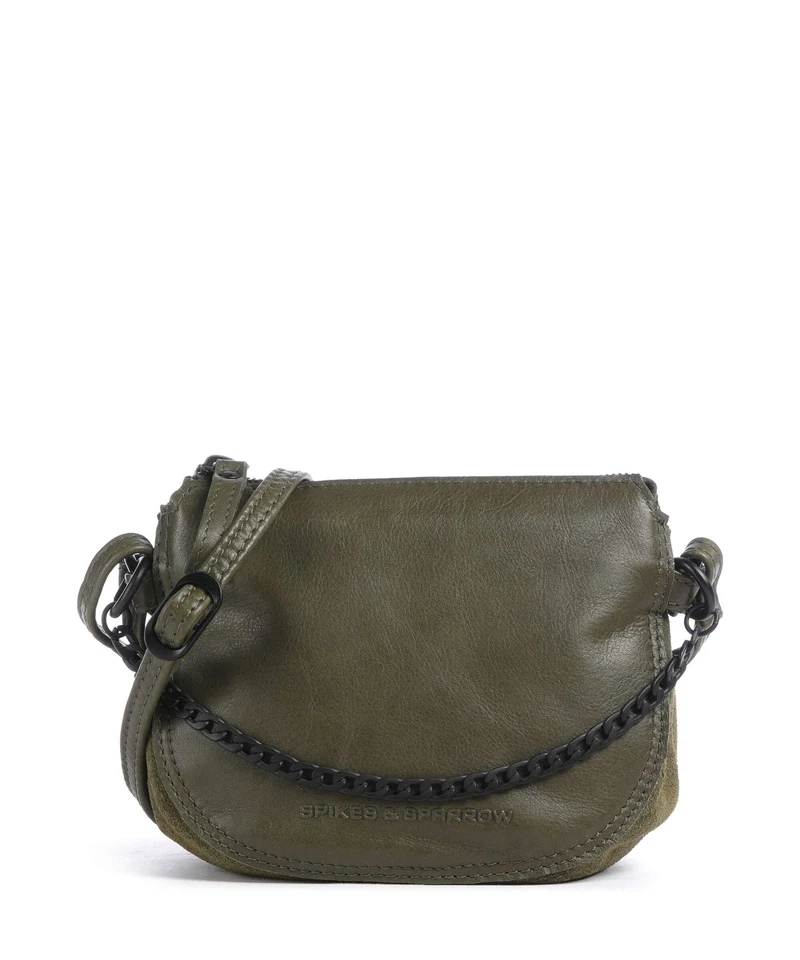 Spikes & Sparrow Suede Mix Delaine Sac bandoulière green