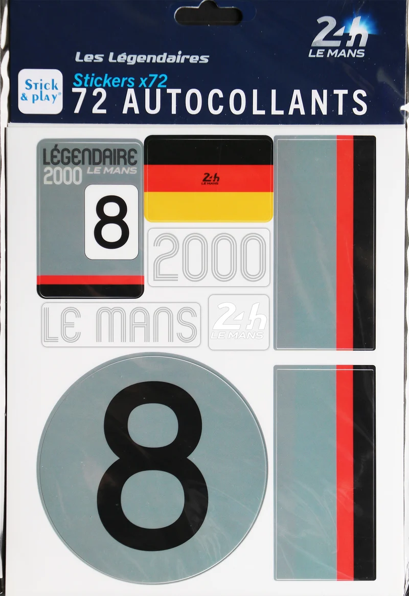 24H LEGENDE - Pochette de 5 planches d'autocollants repositionnables - 2000