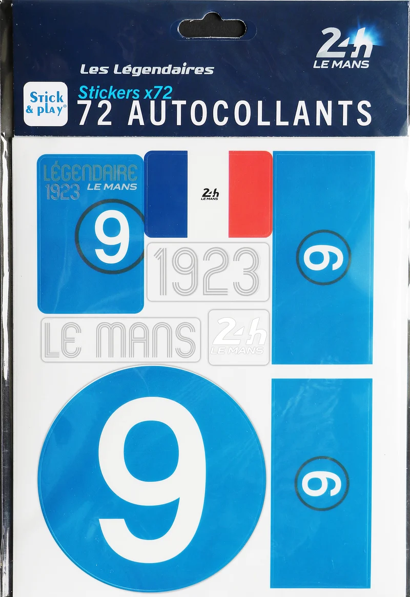24H LEGENDE - Pochette de 5 planches d'autocollants repositionnables - 1923