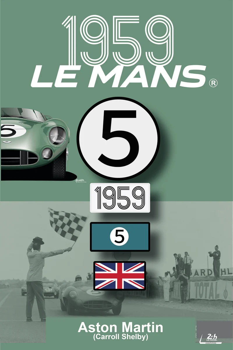 4 Patchs Brodés Scratch (Pour Sacs LÉGENDE) – Victoire Aston Martin 1959 – 24H LÉGENDE